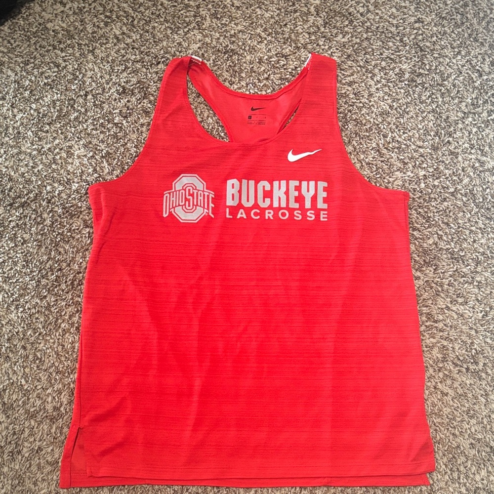 Nike Red Buckeye Lacrosse Tank Top